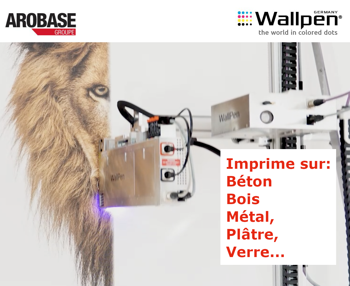 Wallpen- imprime sur béton, bois, métal, plâtre, verre...
